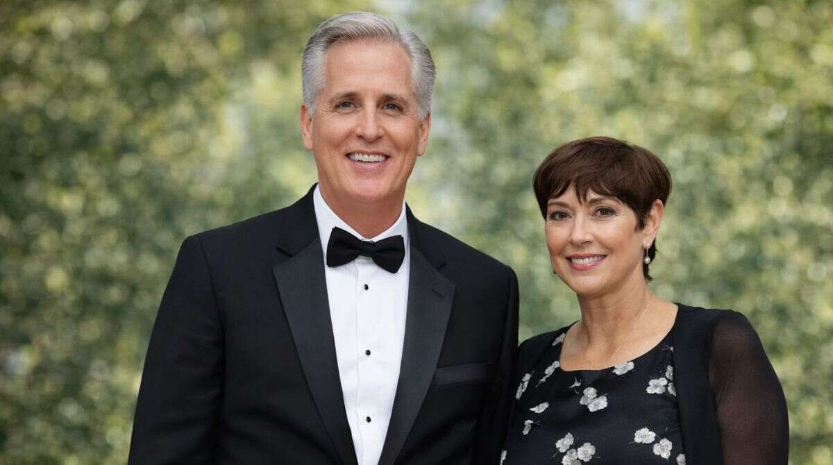 Judy McCarthy with husband Kevin McCarthy at a formal event, highlighting Judy McCarthy net worth and background