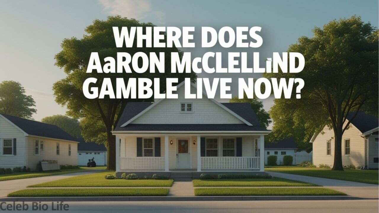 Suburban house with text overlay.
