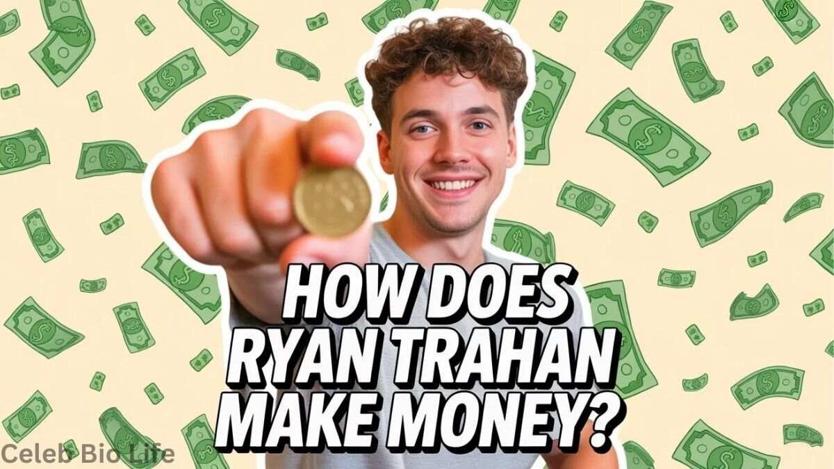 Ryan Trahan pointing coin money theme.