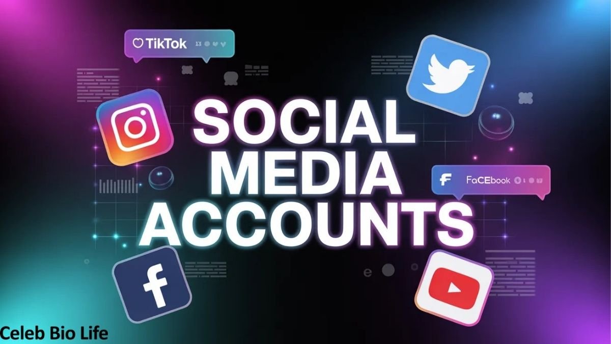 Social media accounts icons graphic.