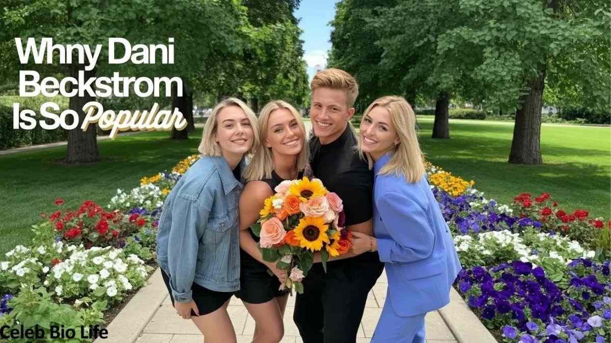 Dani Beckstrom with friends in park.