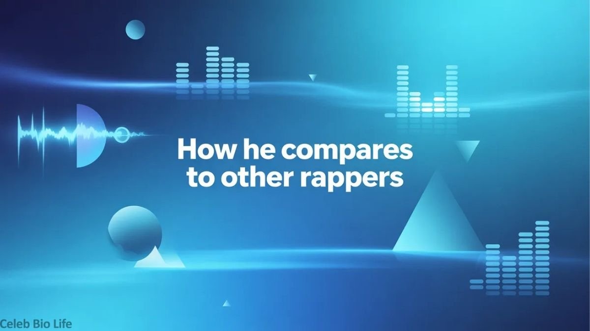 Rapper comparison audio graphic design.