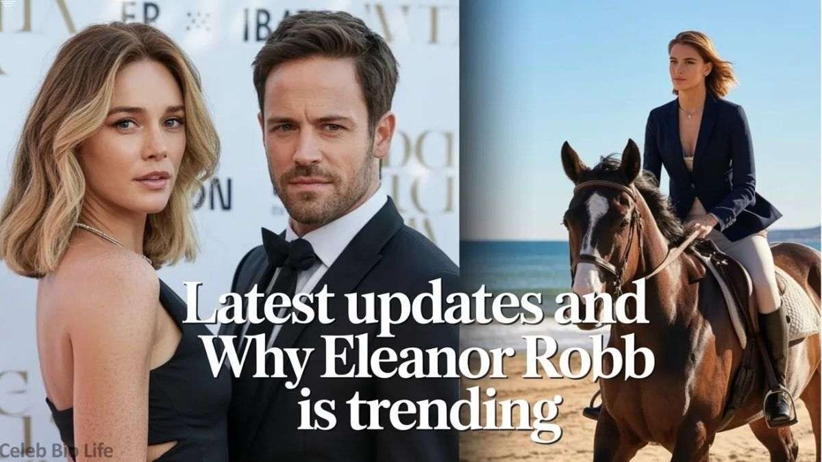Celebrity couple and woman horse riding.