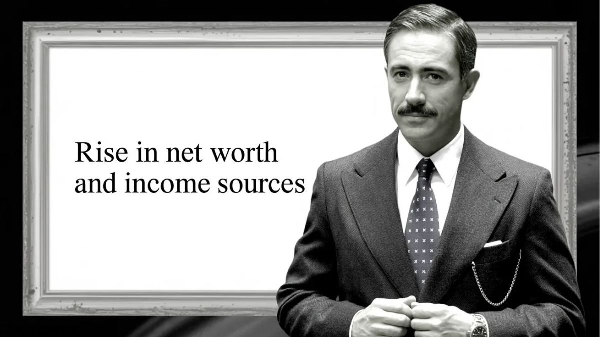 Man in suit net worth income banner