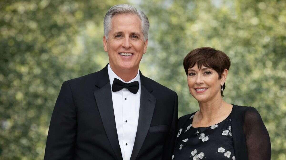 Judy McCarthy with husband Kevin McCarthy at a formal event, highlighting Judy McCarthy net worth and background