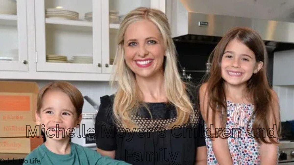 Woman with two children in a kitchen